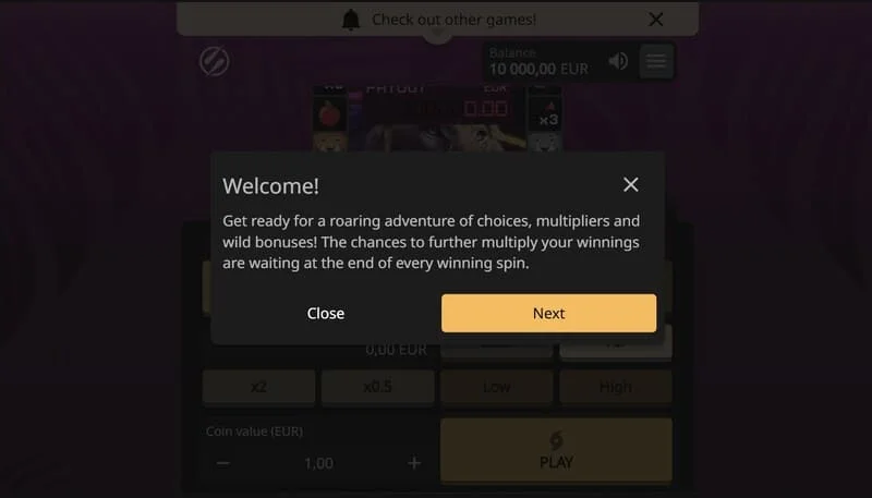Lion Zama Fruits Bonus Spins - aktivna sesija sa klasičnim voćnim simbolima i 777